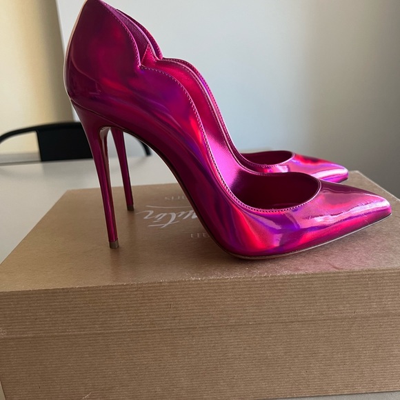 Christian Louboutin Hot Chick 100mm Patent in Fuxia Pink size 39 - Picture 7 of 12